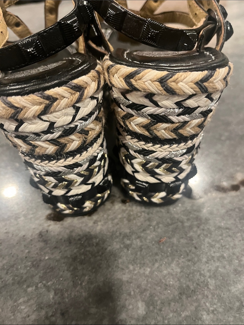 Vince Camuto Black Braided Espadrille Wedge Sandals - Picture 6 of 10